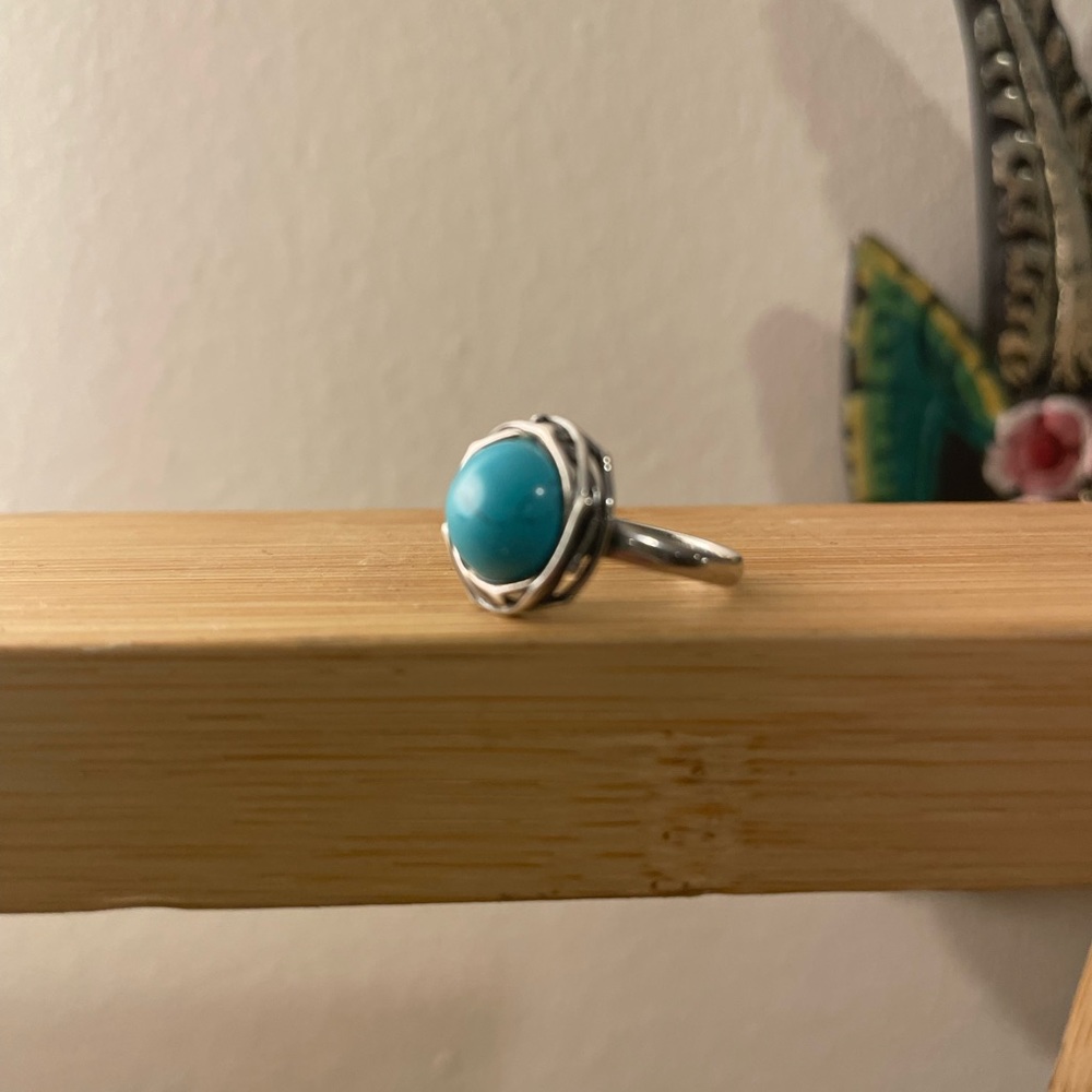 Turquoise size 7 sterling silver ring
